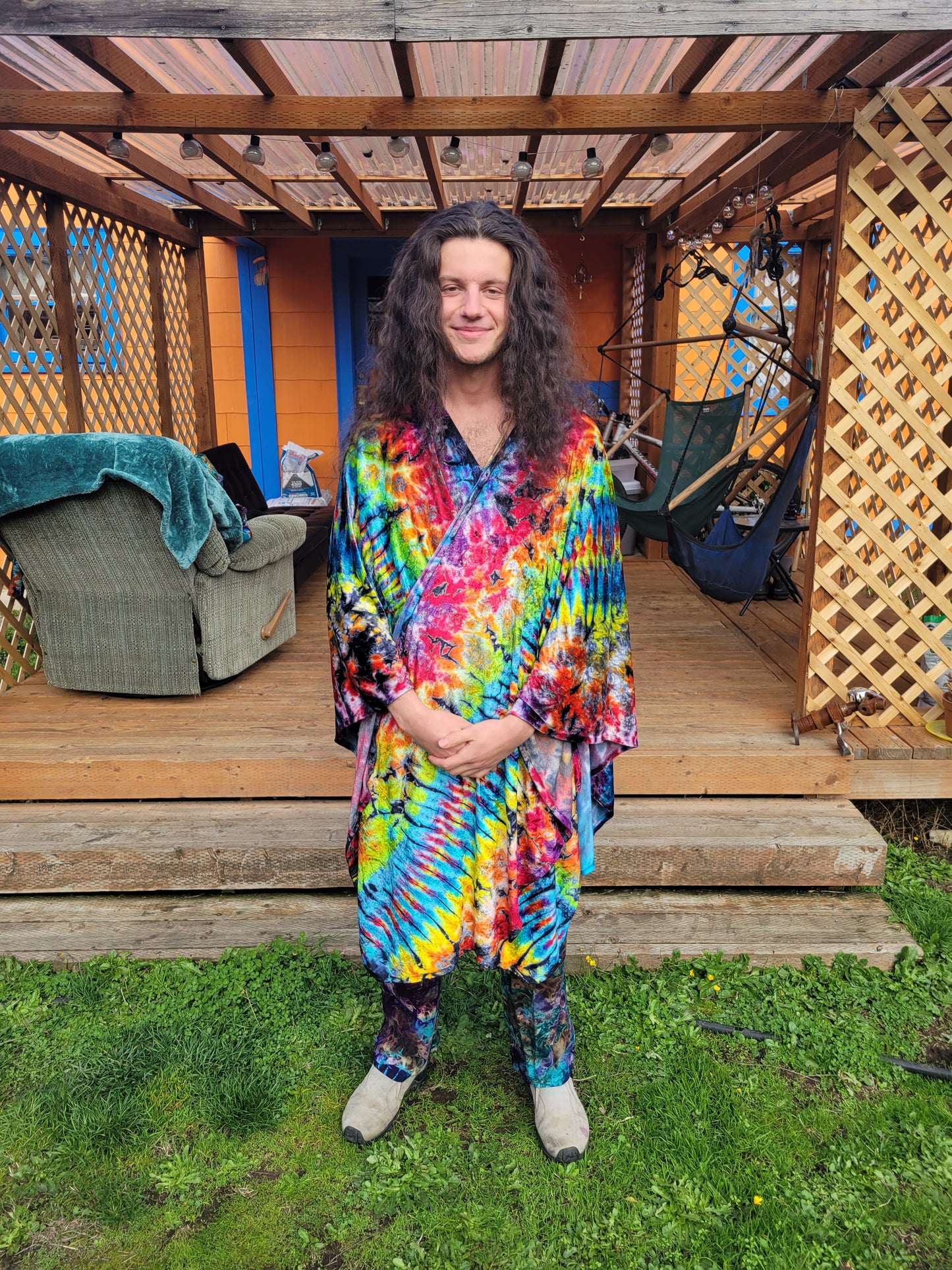 Rainbow Velour Cloak